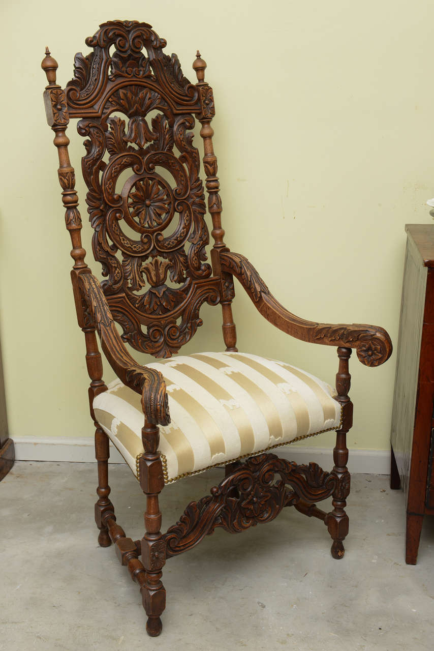 19th Century French Carved Armchair In Good Condition In West Palm Beach, FL