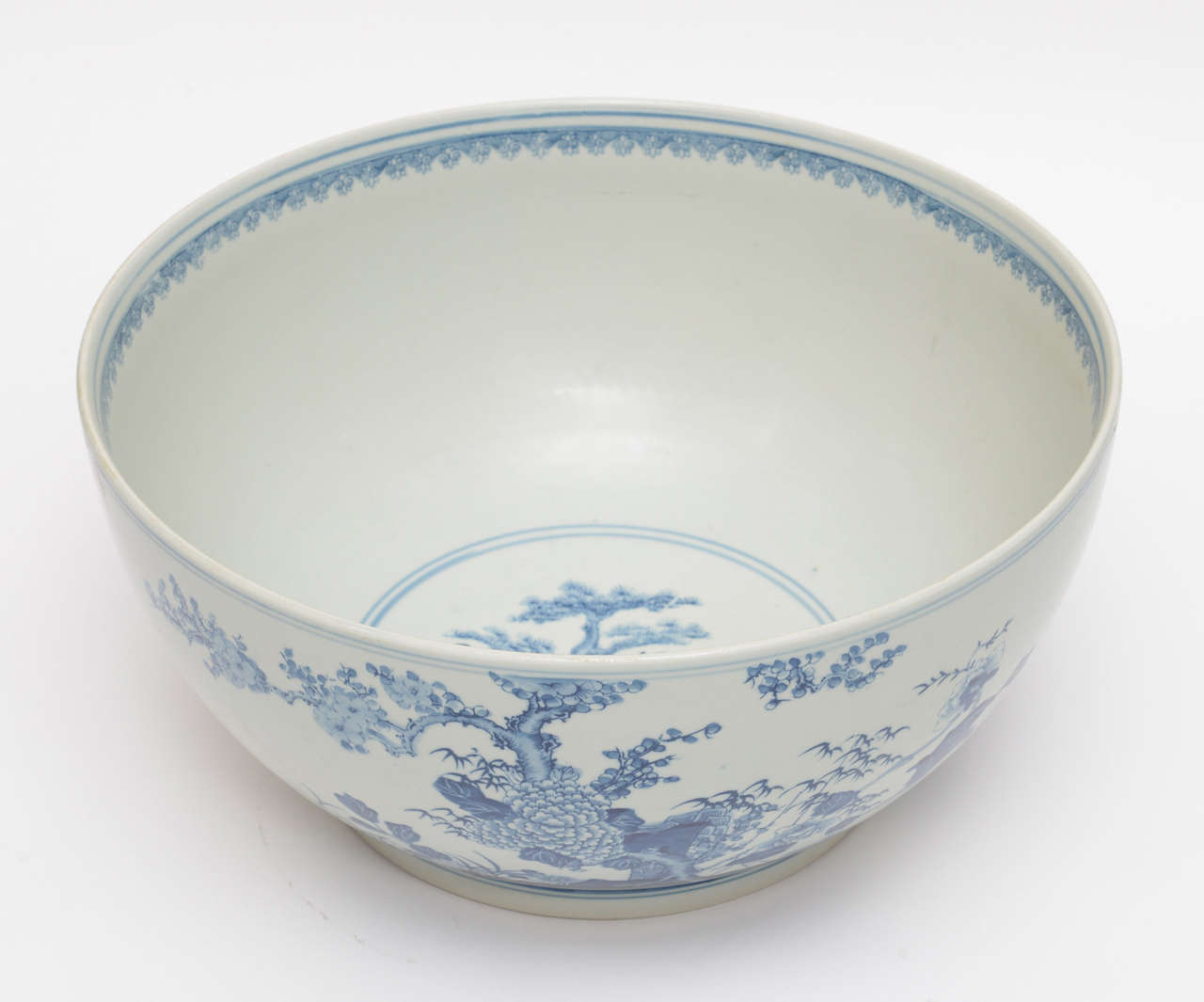 Chinese Pair of Large Blue and White Oriantal Bowls