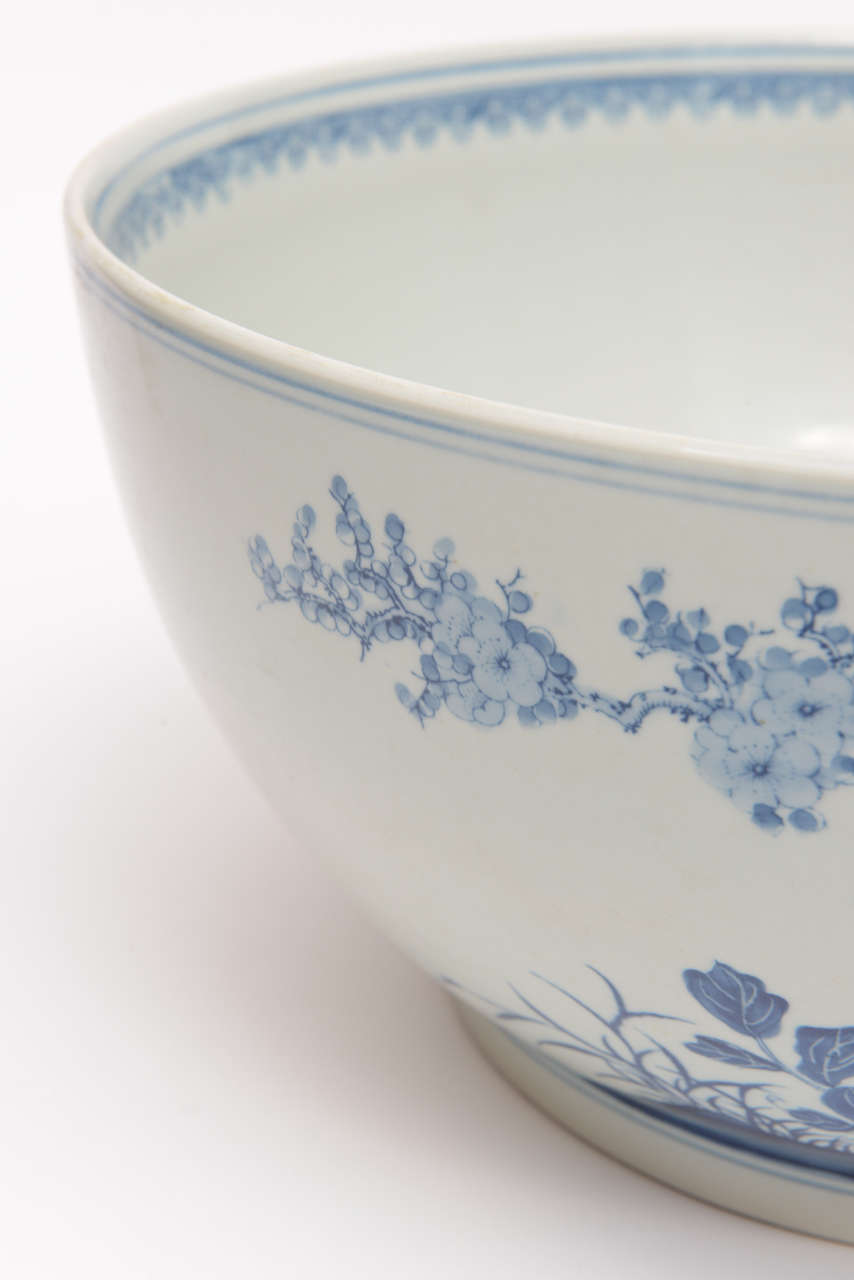 Pair of Large Blue and White Oriantal Bowls 3