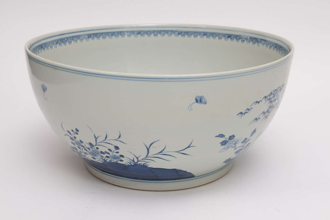 Pair of Large Blue and White Oriantal Bowls 4