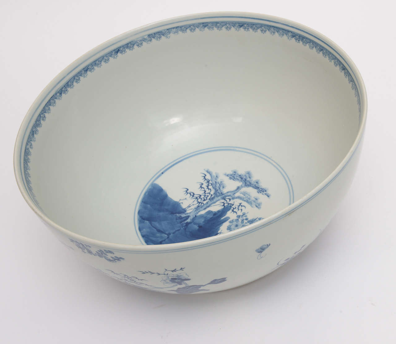 Pair of Large Blue and White Oriantal Bowls 5
