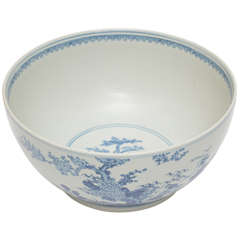 Pair of Large Blue and White Oriantal Bowls