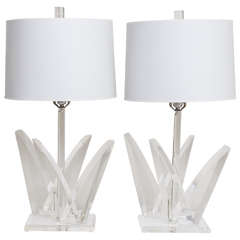 Pair of Lucite Lamps by Van Teal