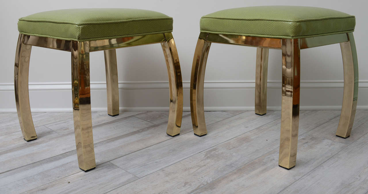 Pair of Mid-Century Modern Brass Benches 1