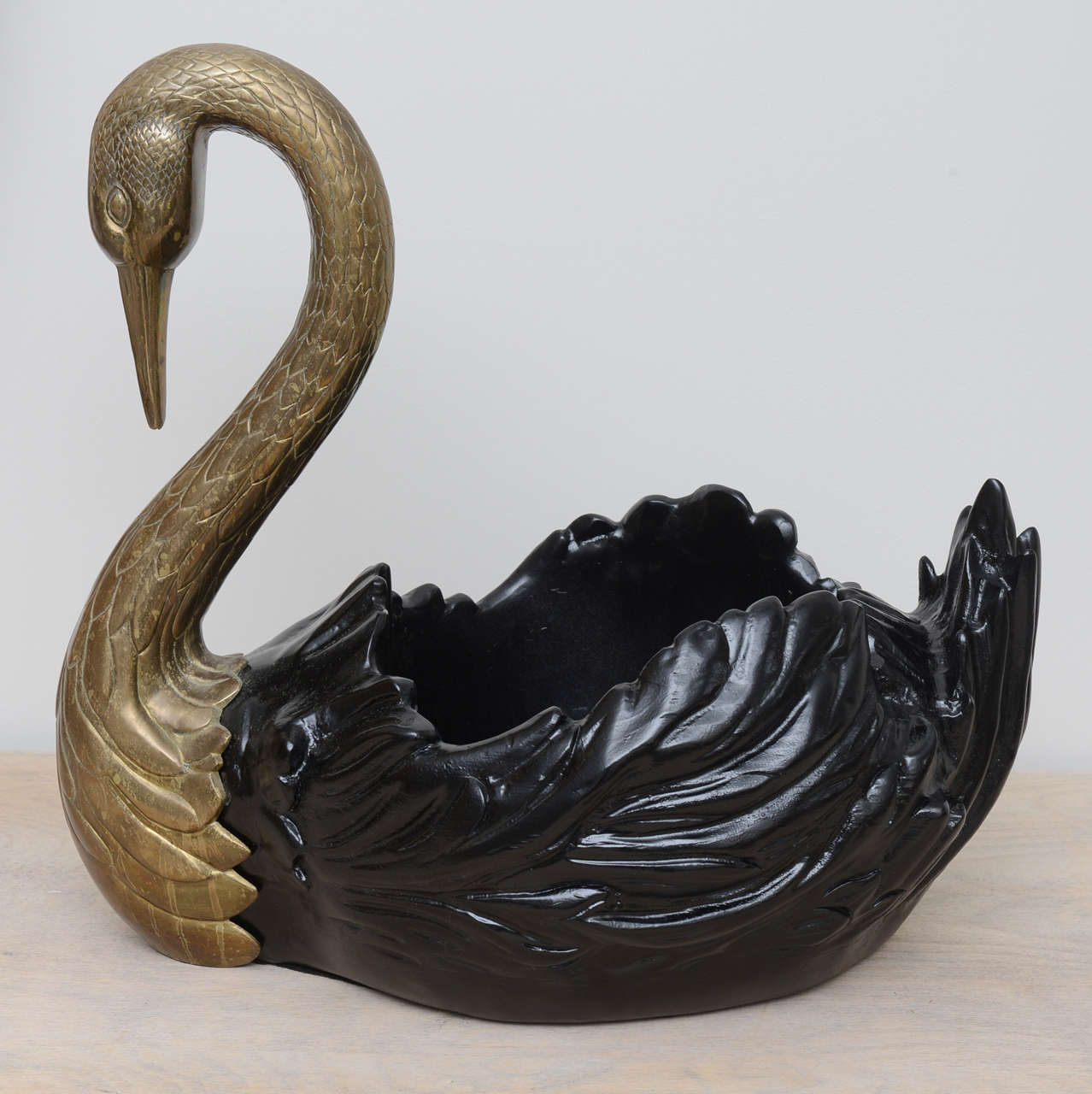 Italian Vintage Black Swan Centerpiece by Chapman