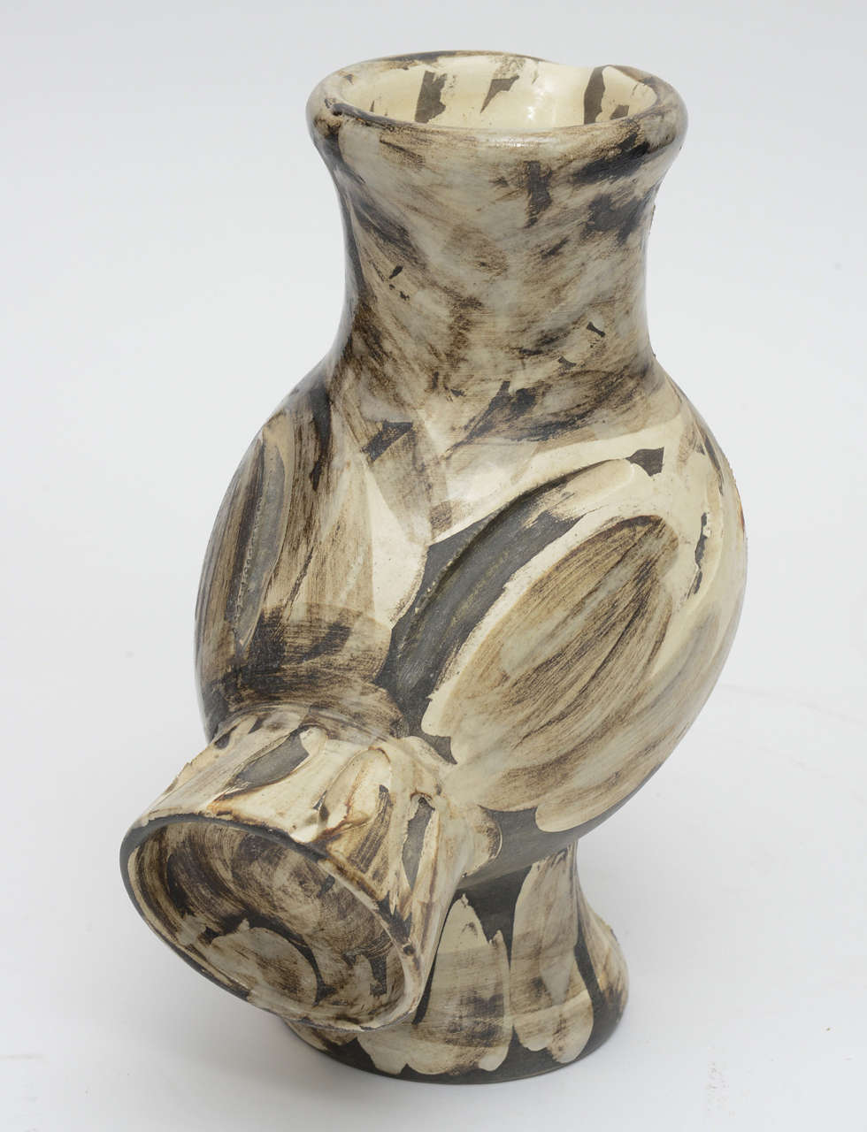 Wood Owl Turned Vase by Picasso In Excellent Condition In West Palm Beach, FL
