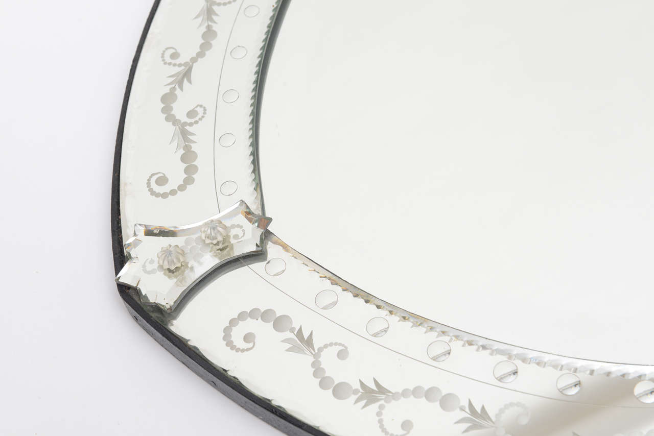 Venetian Shield-Shaped Mirror In Good Condition In West Palm Beach, FL