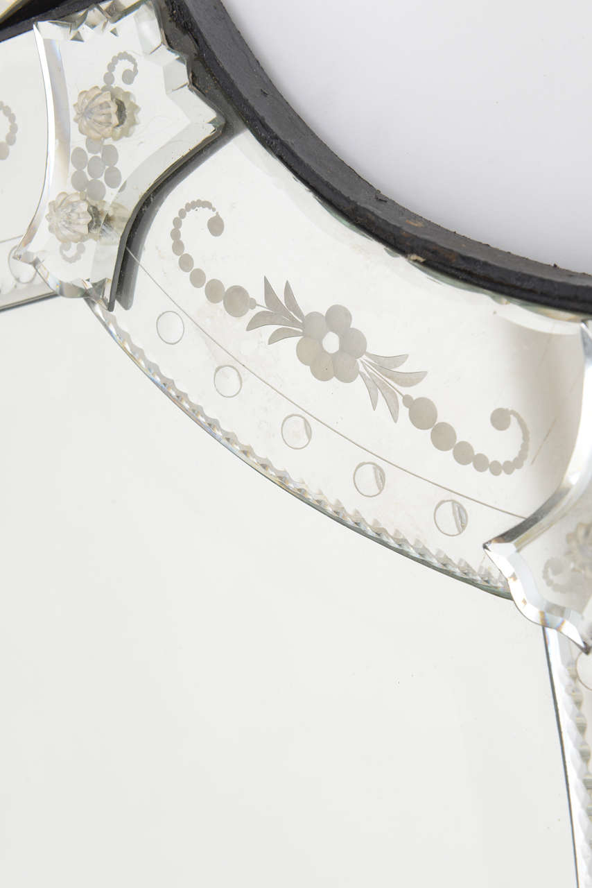 Mid-20th Century Venetian Shield-Shaped Mirror