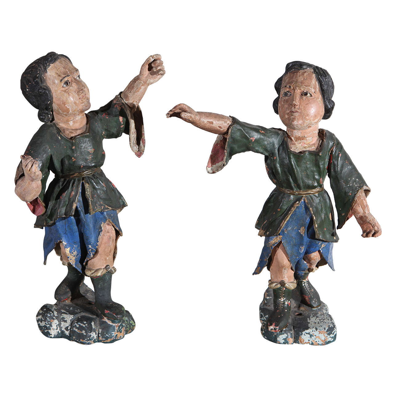 Period 18th Century Polychrome Figures For Sale