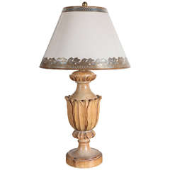 Carved Italian Fruitwood Lamp