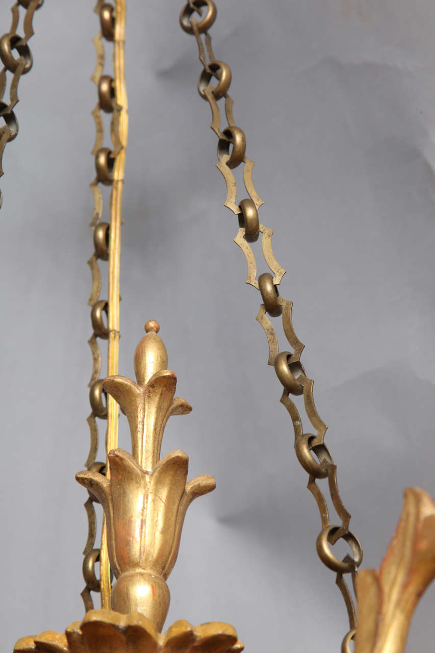 A 6 Light Austrian Carved and Gilt Wood Chandelier 3