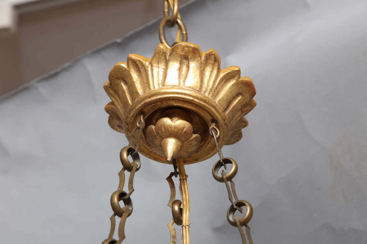A 6 Light Austrian Carved and Gilt Wood Chandelier 4