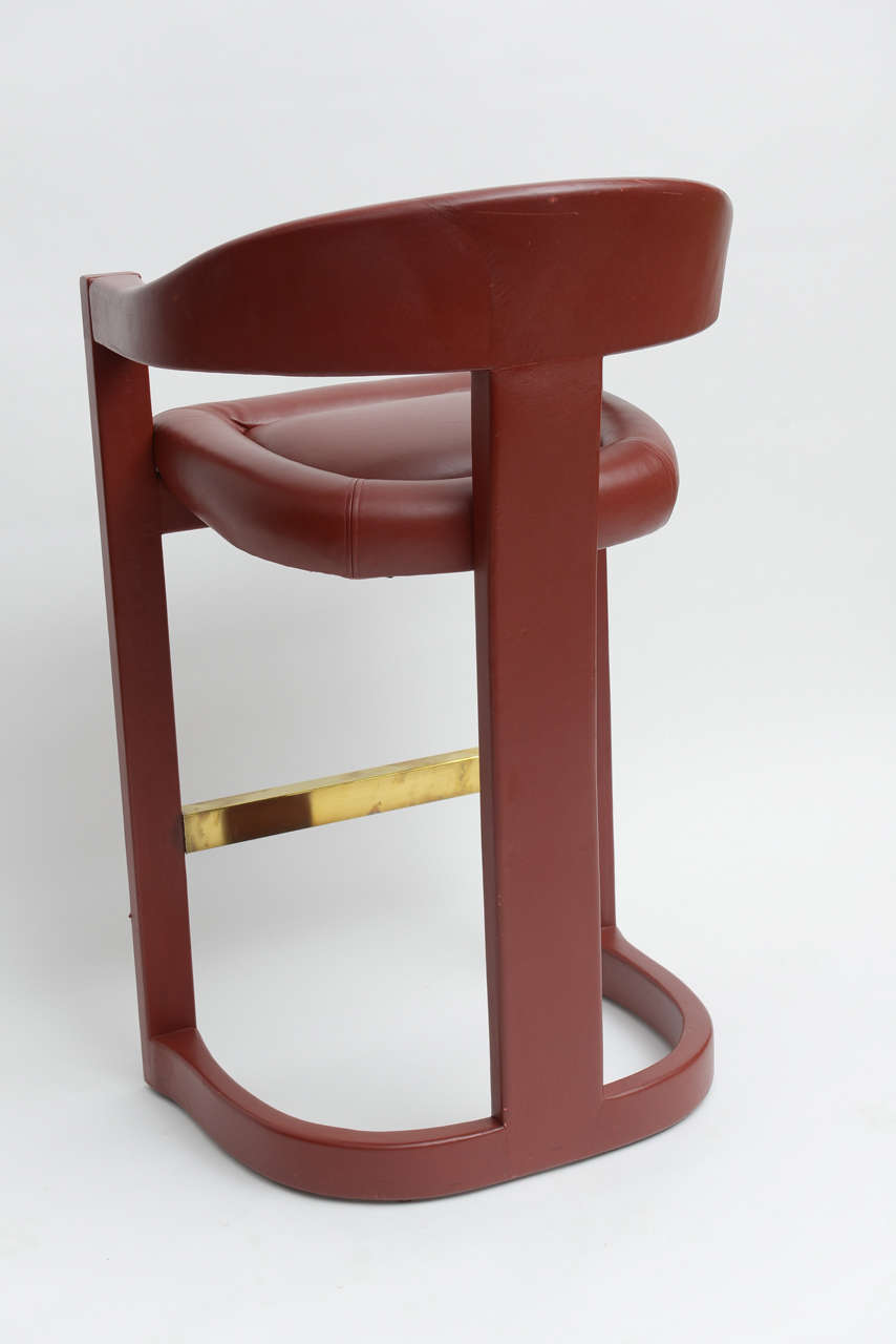 Late 20th Century Leather Covered Bar Stools