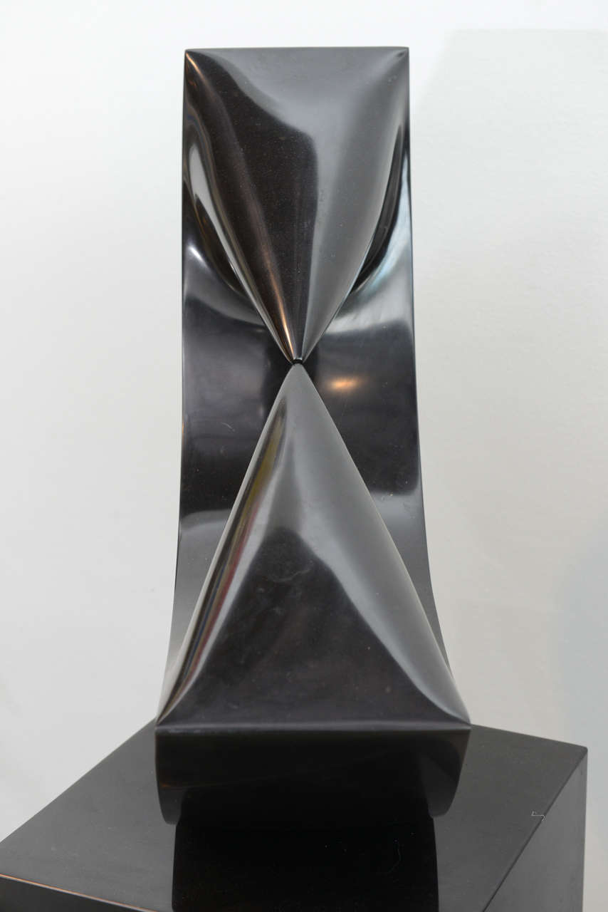 Mid-20th Century Marble Sculpture on Stand by Masami Kodama, Japan, 1960