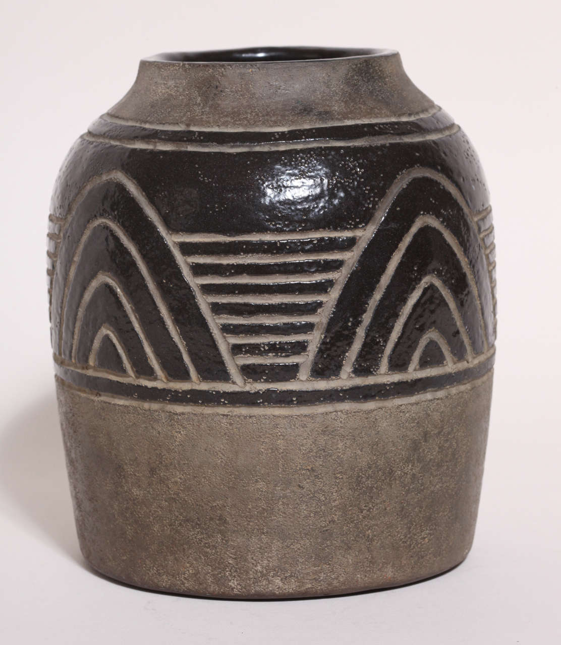 Henri Simmen French Art Deco Stoneware Vase In Good Condition For Sale In New York, NY