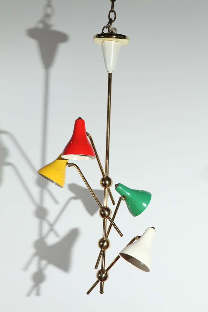 Mid-Century fixture by Jacques Biny. Three available.