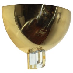 Pair of Italian Brass and Lucite Sconces