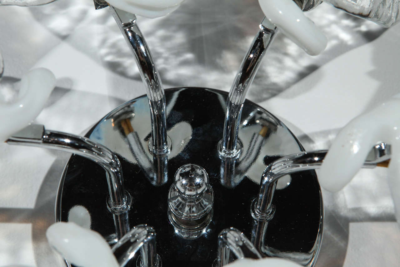 Lámpara de cristal y cromo de Murano en Bueno estado para la venta en Los Angeles, CA