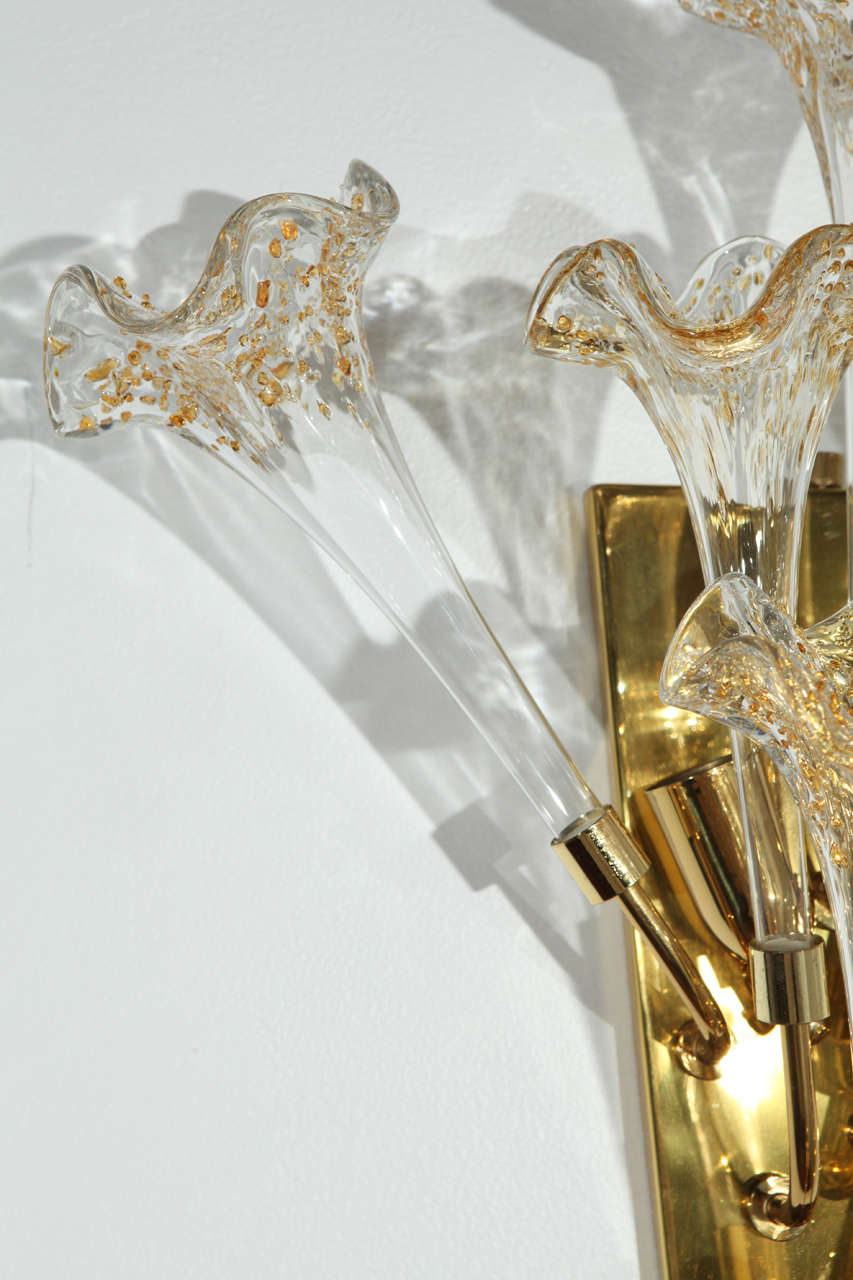 Pair of Murano Sconces In Excellent Condition For Sale In Los Angeles, CA