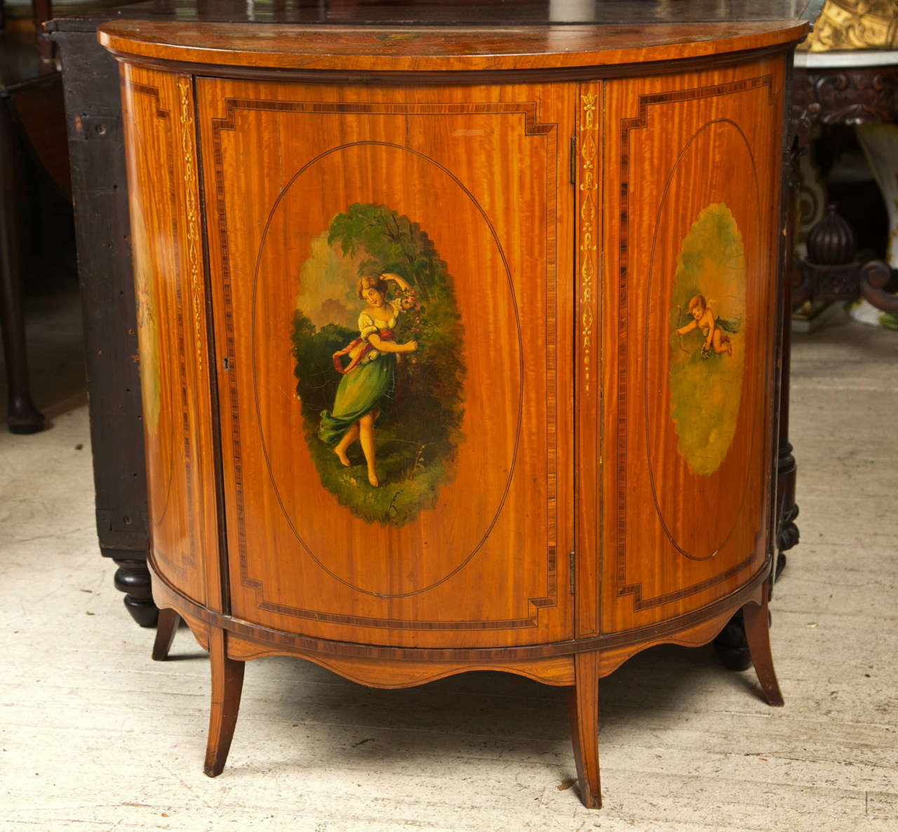 Demi Lune Hand Painted  Cabinet 2