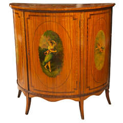 Demi Lune Hand Painted  Cabinet