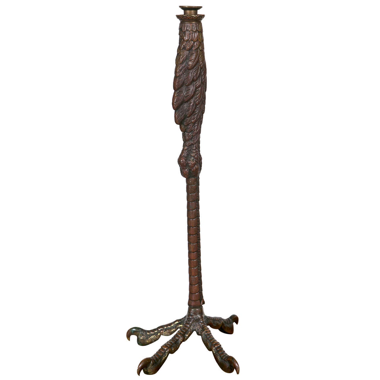 Outrageous Bird Leg Bronze  Candlestick