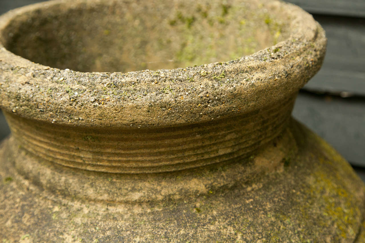 Pair of Cast Cement Storage Jars In Good Condition In Woodbury, CT