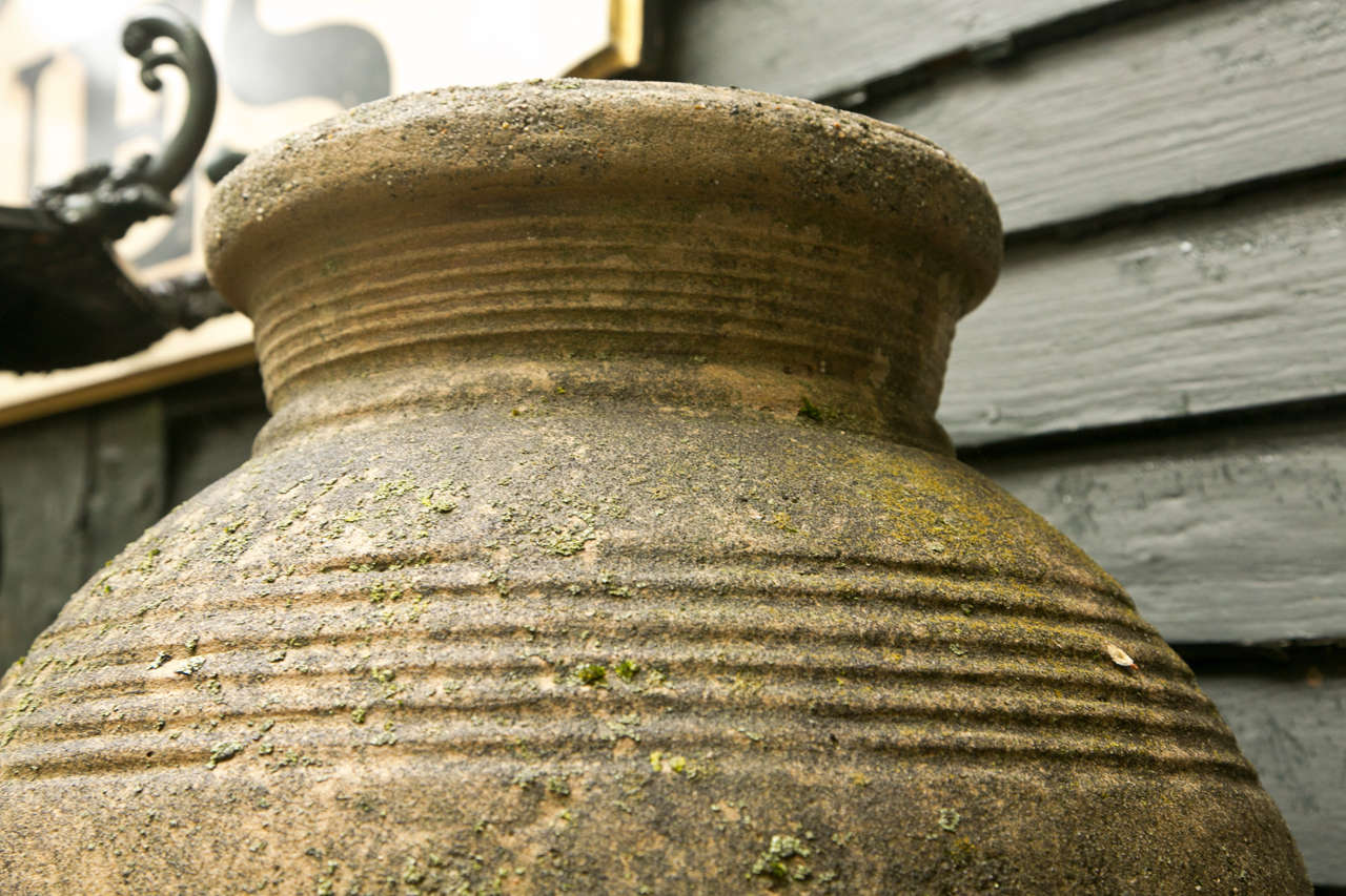 Concrete Pair of Cast Cement Storage Jars