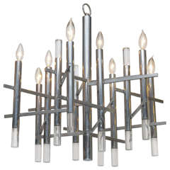 Chrome 
Lucite Sciolari Chandelier