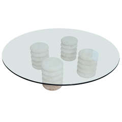 Coquina Stone Circular Coffee Table