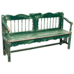 Antique Pine Painted Bench