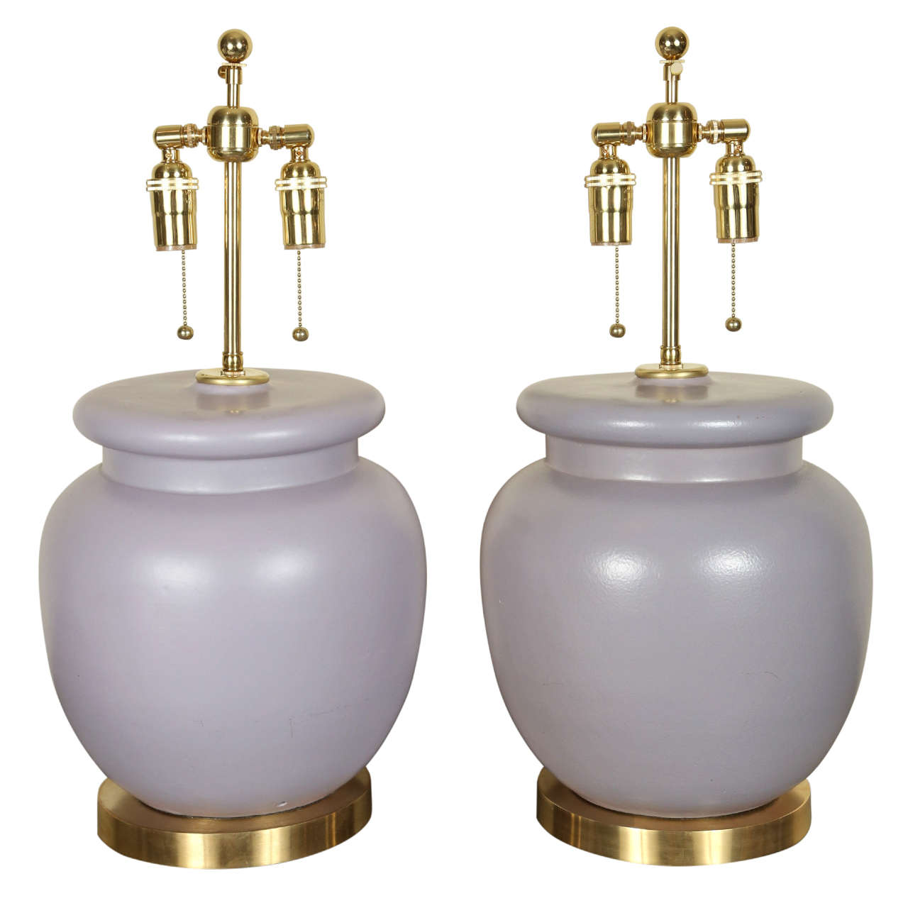 Pair of Lavender Ceramic Table Lamps