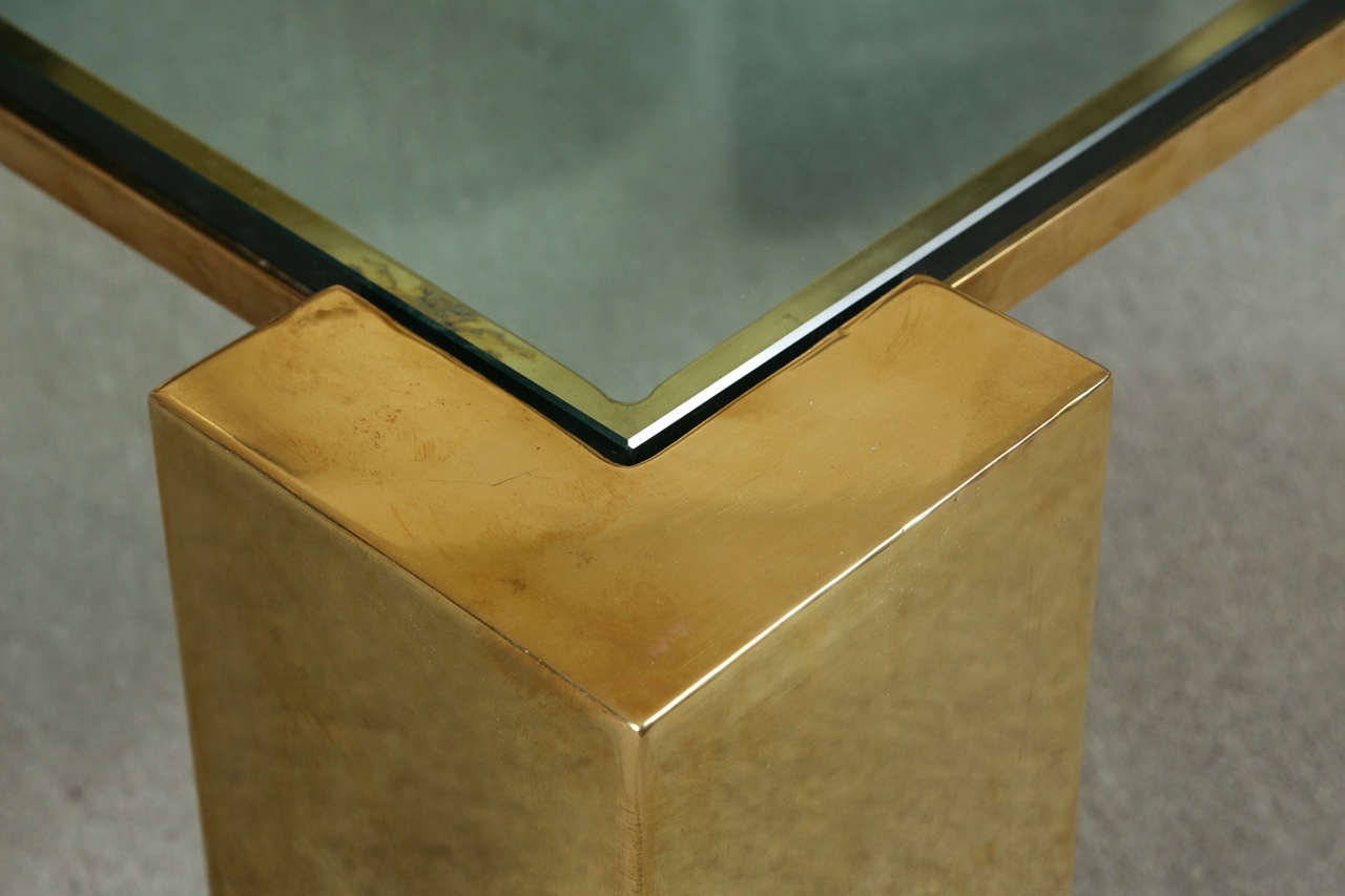 Exceptional Architectural  Brass Coffee Table 1