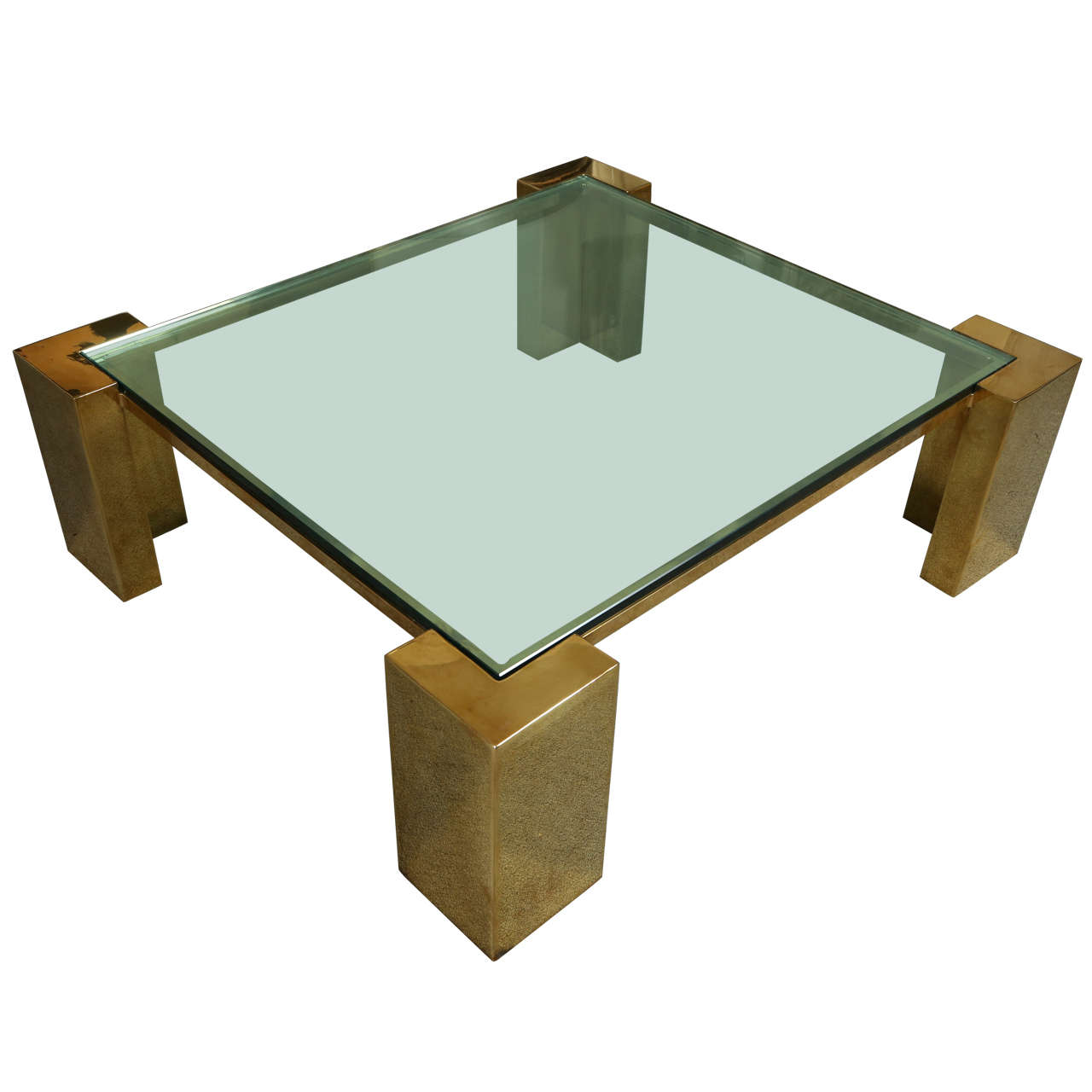 Exceptional Architectural  Brass Coffee Table