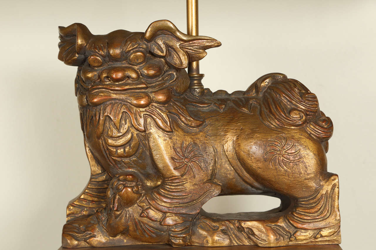 Pair of Stunning Lamps with Foo Dogs by James Mont In Excellent Condition In New York, NY