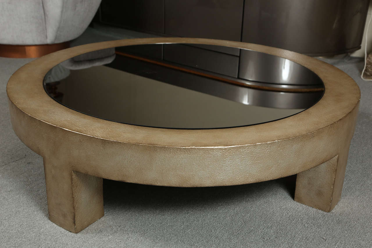 American Beautiful Wood and Glass Coffee Table by James Mont