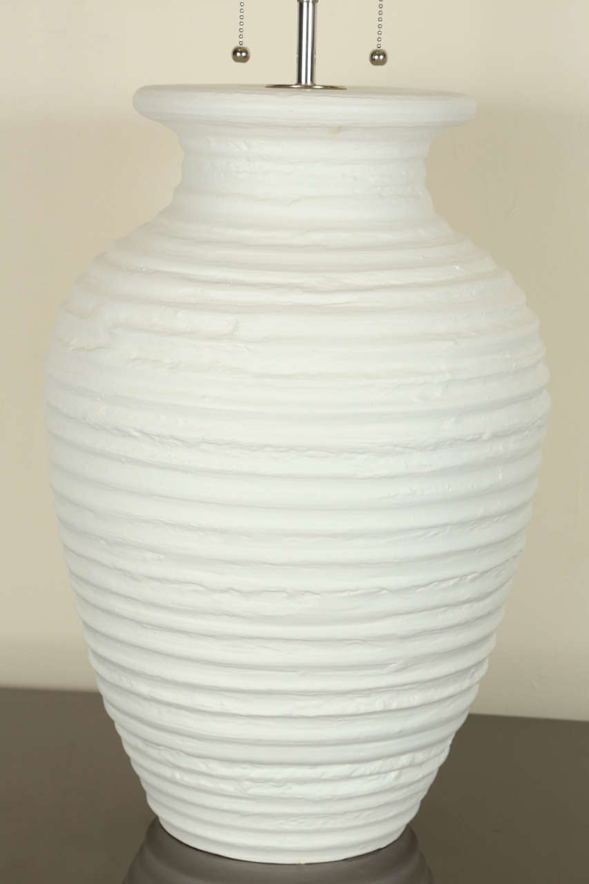 Large Pair of Urn Shaped Ceramic Table Lamps with a Matte White Finish at 1stDibs large white