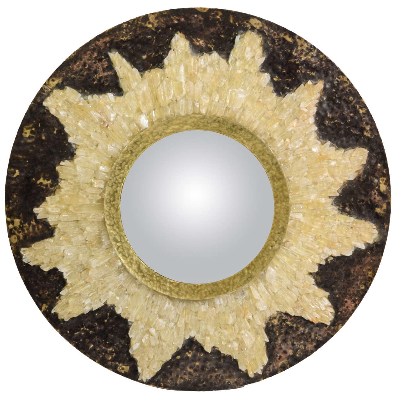 Convex Mirror in metal and Rock Crystal