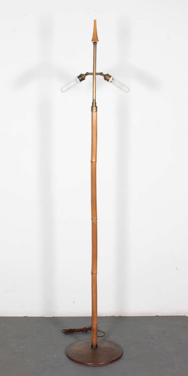 Bamboo Floor Lamp, Austria, 1950's For Sale 1