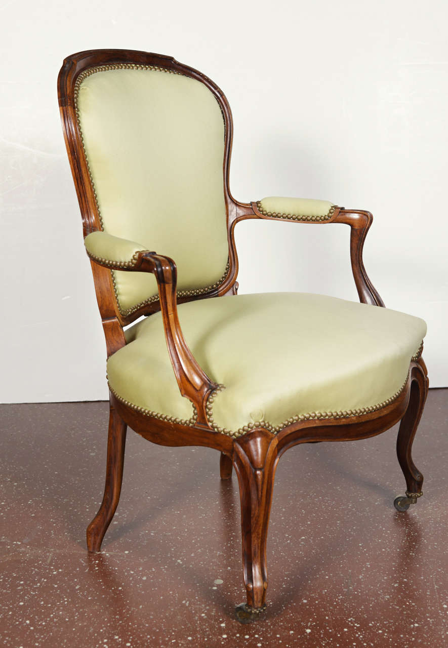 French Pair of Louis XV Style Armchairs For Sale