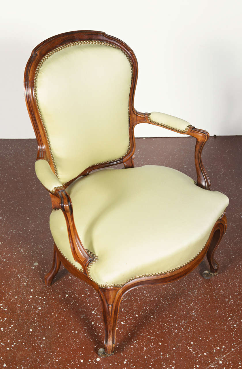 Pair of Louis XV Style Armchairs For Sale 4