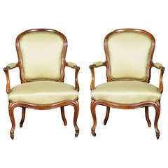 Antique Pair of Louis XV Style Armchairs
