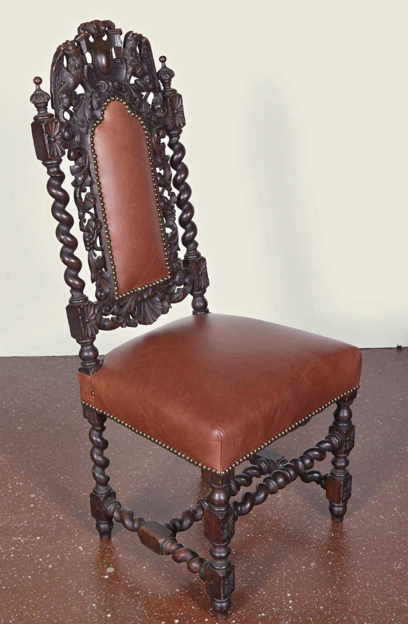 Paar spanische Beistellstühle im Barockstil (Neobarock)
