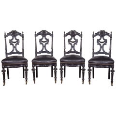 Pair of 19th c. Ebonized Side Chairs