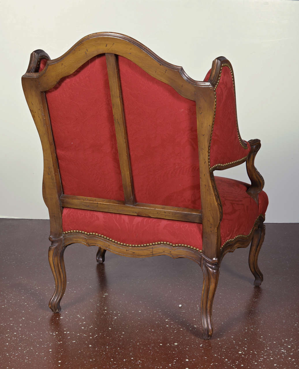 French Provincial Style Wingback Chair In Excellent Condition In Dallas, TX