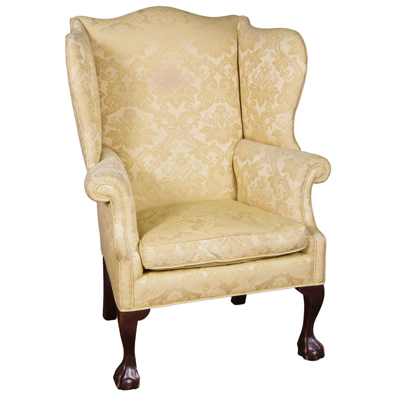 19th Century American Queen Anne Style Wingback Armchair