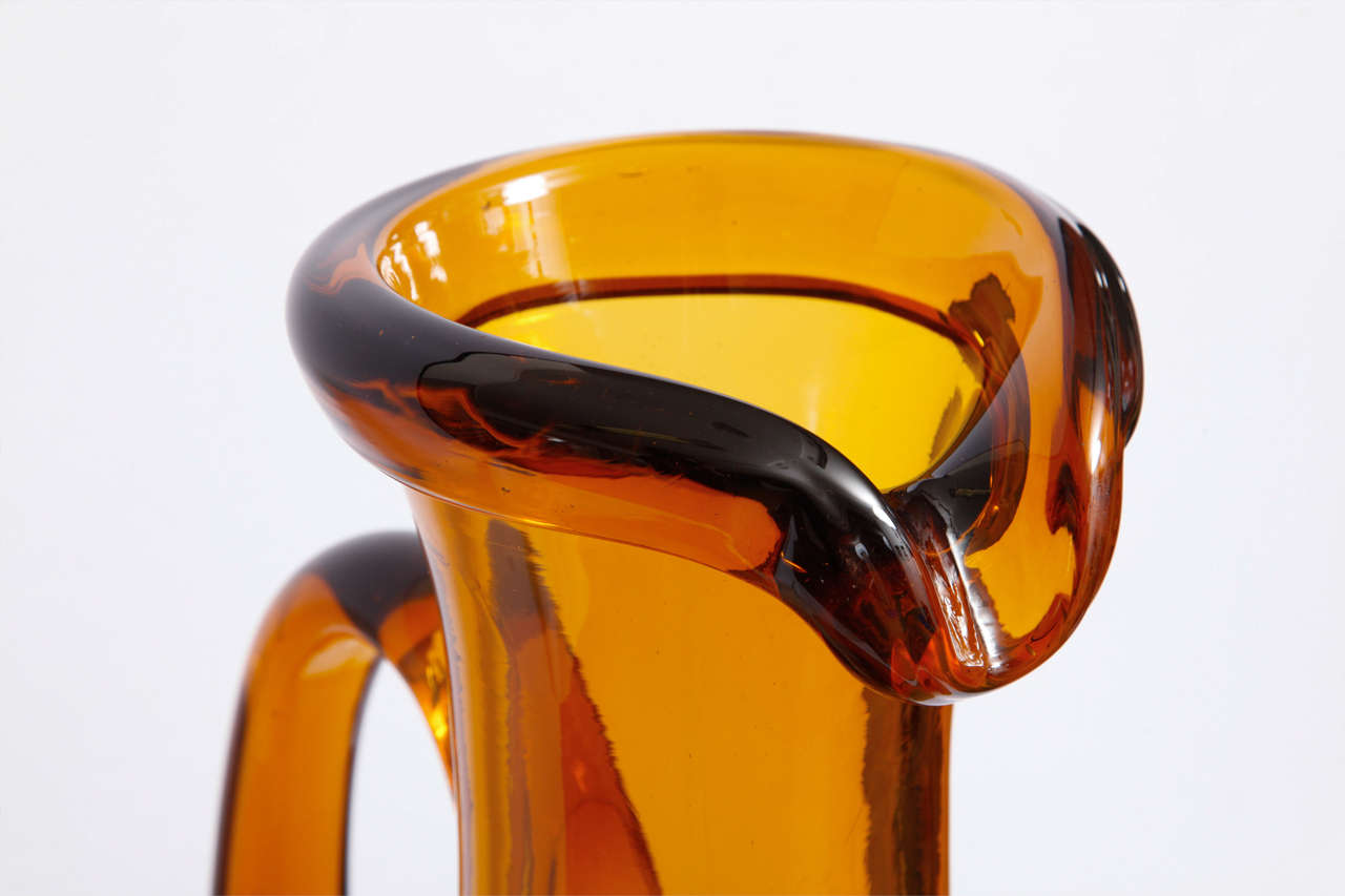 Italian EMPOLI, Monumental Glass Carafe For Sale