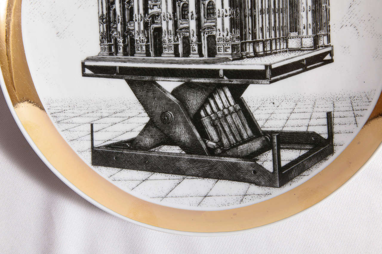 Late 20th Century Piero Fornasetti - Decorative 'Da Rin' Series Plate