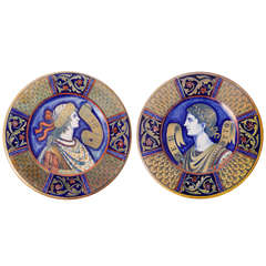 Lorenzo Rubboli, Two Luster Majolica Platters