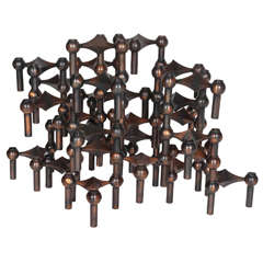 Modular Copper Candelabra by Caesar Stoffi for Nagel